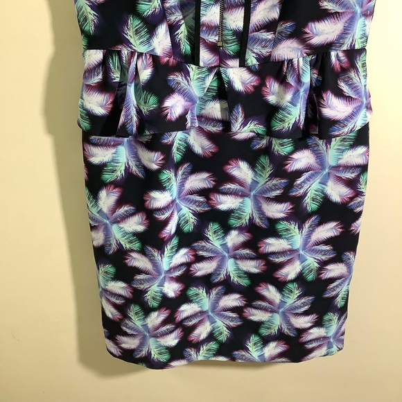 Sandro Multi-colored Trippy Palm Tree Leaf Print Sleeveleless Mini Dress - Picture 3 of 11